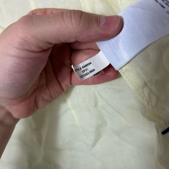 J. Crew slim fit Baird mcnutt Irish linen yellow shirt size 10 - Picture 8 of 8